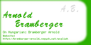 arnold bramberger business card